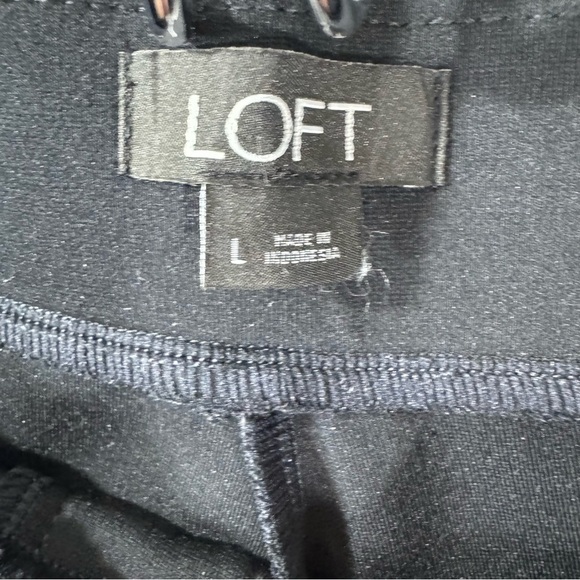 2/$35 Loft Black Pull On Straight Ponte Knit Pants - Picture 6 of 9